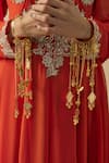 Buy_VIVINIA by Vidhi Mehra_Gold Plated Chains Adjustable Kaleera Bangles _at_Aza_Fashions