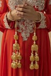 Buy_VIVINIA by Vidhi Mehra_Gold Plated Kundan Polki Kaleeras _at_Aza_Fashions
