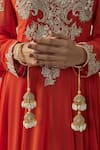 Buy_VIVINIA by Vidhi Mehra_Gold Plated Kundan Polki Kaleeras _at_Aza_Fashions