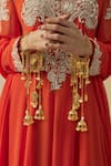 Buy_VIVINIA by Vidhi Mehra_Gold Plated Kaleera Bangles With Charms _at_Aza_Fashions