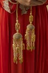 Shop_VIVINIA by Vidhi Mehra_Gold Plated Kundan Polki Designer Kaleeras _Online_at_Aza_Fashions