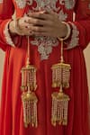 Buy_VIVINIA by Vidhi Mehra_Gold Plated Kundan Polki Kaleera Set _at_Aza_Fashions
