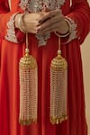 Buy_VIVINIA by Vidhi Mehra_Gold Plated Pearls Designer Kaleeras _at_Aza_Fashions