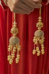 Shop_VIVINIA by Vidhi Mehra_Gold Plated Kundan Polki Designer Kaleeras _Online_at_Aza_Fashions