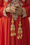 Buy_VIVINIA by Vidhi Mehra_Gold Plated Kundan Polki Designer Kaleeras _at_Aza_Fashions