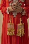 Buy_VIVINIA by Vidhi Mehra_Gold Plated Kundan Polki Kaleera Pair _at_Aza_Fashions