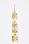 VIVINIA by Vidhi Mehra_Gold Plated Pearls Designer Kundan Polki Kaleeras _Online_at_Aza_Fashions