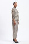 Shop_ABRAHAM AND THAKORE_Multi Color Chanderi Applique Collared Neutral Maheshwar Shirt _Online_at_Aza_Fashions