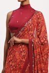 Buy_ABRAHAM AND THAKORE_Multi Color Silk Sequins Rabari Printed Saree _Online_at_Aza_Fashions