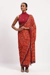 Shop_ABRAHAM AND THAKORE_Multi Color Silk Sequins Rabari Printed Saree _Online_at_Aza_Fashions