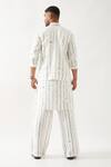 Shop_Son of A Noble Snob_White Linen Embroidery, Applique Madox Vine Bundi Kurta Set _at_Aza_Fashions