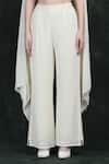 Buy_LABEL IVISH_Ivory Georgette Sequins, Beads Round Neck Hand Embroidered Fusion Set _Online_at_Aza_Fashions