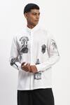 Buy_Abraham And Thakore_White Cotton Architecture Print Shirt_at_Aza_Fashions