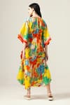 Shop_REENA SHARMA_Multi Color Viscose, Linen V-neck Isha Kaftan _at_Aza_Fashions