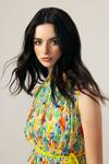 Buy_REENA SHARMA_Multi Color Cotton Round Neck Isha Ditsy Short Dress _Online_at_Aza_Fashions