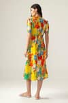 Shop_REENA SHARMA_Multi Color Cotton V-neck Isha Midi Dress _at_Aza_Fashions
