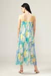 Shop_REENA SHARMA_Multi Color Viscose, Chiffon Open Neck Light Blue Nora Cami Midi Dress _at_Aza_Fashions