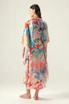 Shop_REENA SHARMA_Multi Color Viscose, Chiffon V-neck Zoe Kaftan _at_Aza_Fashions