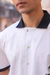 Buy_Raw & Rustic by Niti Bothra_White Linen, Cotton, Tencel Embroidery Panda Cuban Collar Shirt _Online_at_Aza_Fashions