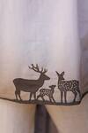 Raw & Rustic by Niti Bothra_Ivory Linen, Cotton Embroidery Deer Cuban Collar Shirt _Online_at_Aza_Fashions
