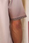 Shop_Raw & Rustic by Niti Bothra_Brown Linen, Cotton, Tencel Embroidery Light Horse Cuban Shirt 