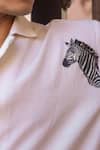 Shop_Raw & Rustic by Niti Bothra_Ivory Cotton, Linen, Tencel Embroidery Zebra Cuban Collar Shirt _Online_at_Aza_Fashions