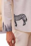 Buy_Raw & Rustic by Niti Bothra_Ivory Linen, Tencel, Cotton Embroidery Zebra Shirt Kurta 