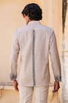 Shop_Raw & Rustic by Niti Bothra_Ivory Linen, Tencel, Cotton Embroidery Zebra Shirt Kurta _at_Aza_Fashions