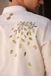 Buy_Raw & Rustic by Niti Bothra_Ivory Linen, Tencel, Cotton Embroidery Elephant Kurta _Online_at_Aza_Fashions