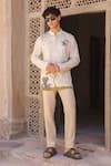 Buy_Raw & Rustic by Niti Bothra_Ivory Linen, Tencel, Cotton Embroidery Elephant Kurta 