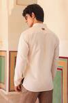 Shop_Raw & Rustic by Niti Bothra_Yellow Linen, Cotton, Tencel Embroidery Giraffe Short Kurta _at_Aza_Fashions
