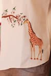 Shop_Raw & Rustic by Niti Bothra_Yellow Linen, Cotton, Tencel Embroidery Giraffe Short Kurta _Online_at_Aza_Fashions