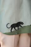 Raw & Rustic by Niti Bothra_Green Linen, Tencel, Cotton Embroidery Panther Kurta _Online