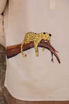 Raw & Rustic by Niti Bothra_Ivory Linen, Cotton, Tencel Embroidery Leopard Shirt Kurta _at_Aza_Fashions