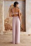 Etasha by Asha Jain_Mauve Georgette Square Neck Cape And Palazzo Set _Online_at_Aza_Fashions