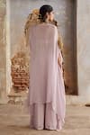 Shop_Etasha by Asha Jain_Mauve Georgette Square Neck Cape And Palazzo Set _at_Aza_Fashions