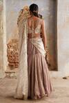 Shop_Etasha by Asha Jain_Purple Tissue Sequins Round Neck And Silver Designer Lehenga Set _at_Aza_Fashions