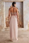 Etasha by Asha Jain_Pink Georgette Embroidery Open Neck, Halter Baby Draped Skirt And Bustier Set _Online_at_Aza_Fashions