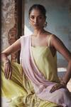 Shop_Etasha by Asha Jain_Yellow Georgette Embroidery Square Neck Designer Kurta Set With Dupatta _Online_at_Aza_Fashions