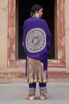 Shop_Etasha by Asha Jain_Purple Satin, Crepe, Organza Embroidery Round Neck Kurta Set _at_Aza_Fashions
