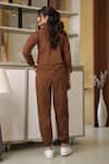Shop_B'Infinite_Brown Cotton Collared Shirt And Joggers Set _at_Aza_Fashions