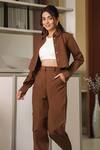 Buy_B'Infinite_Brown Cotton Collared Shirt And Joggers Set _Online_at_Aza_Fashions