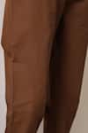 B'Infinite_Brown Cotton Collared Shirt And Joggers Set _at_Aza_Fashions