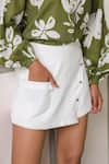 Shop_B'Infinite_Green Cotton Collared Floral Shirt And White Skorts Set _Online_at_Aza_Fashions
