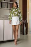Buy_B'Infinite_White Crepe Designer Skorts _at_Aza_Fashions