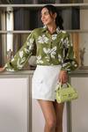 Buy_B'Infinite_Green Cotton Collared Floral Print Shirt _Online_at_Aza_Fashions