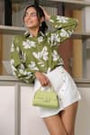 Buy_B'Infinite_Green Cotton Collared Floral Print Shirt 