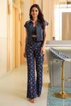 Buy_B'Infinite_Blue Denim Collared Shirt And Pant Set _Online_at_Aza_Fashions