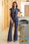 Shop_B'Infinite_Blue Denim Collared Shirt And Pant Set _Online_at_Aza_Fashions