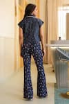 Shop_B'Infinite_Blue Denim Collared Colorful Dots Shirt _at_Aza_Fashions